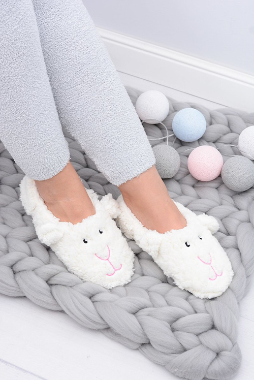 SOXO Dámské domácí papuče Psí bílá