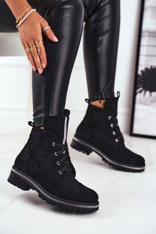 Ženské topánky ekologické semišové čierne tvorba percento