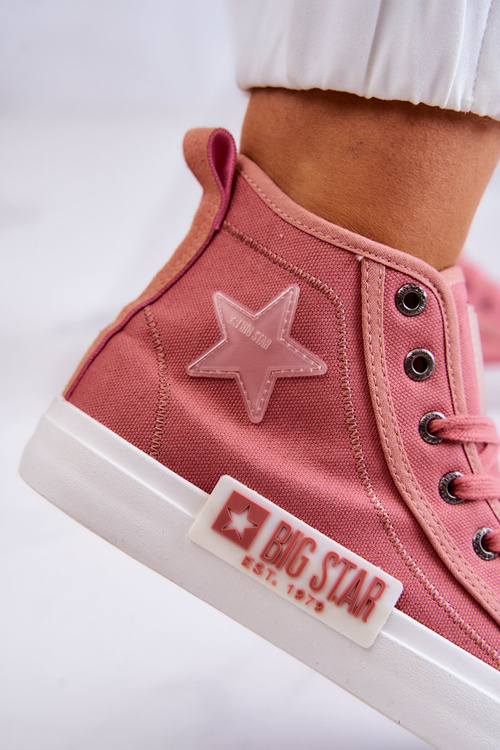 Klasické vysoké tenisky veľká hviezda jj274382 ružová