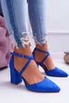 Dámské Lodičky Na Podpatku Semišové Chrpa Modrá Cosmo