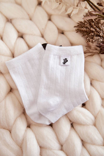 Mládežné klasické biele ponožky