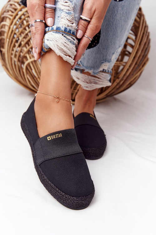 Espadrilles na pletenej podrážke veľkej hviezdy HH274482 čierna