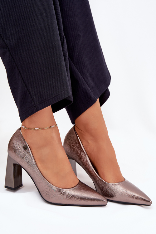 Dámské Lodičky Na Podpatku Vinceza 62252 Grafitové