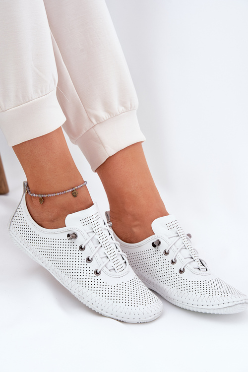 Dámske Kožené Poltopánky Z Prírodnej Kože Artiker 54C0831 Biele