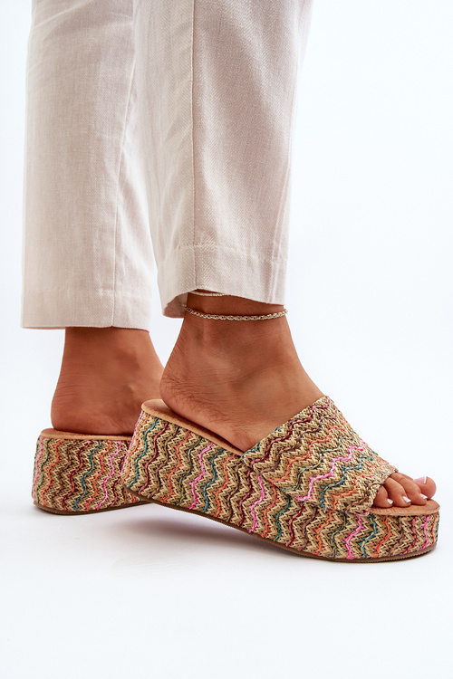 Dámské žabky na podpatku béžové Vanarila