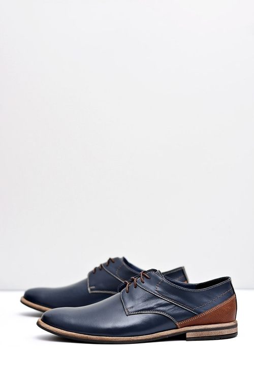 Pánské Polobotky Bednarek Elegantní Kožené Tmavě Modré Marcelo