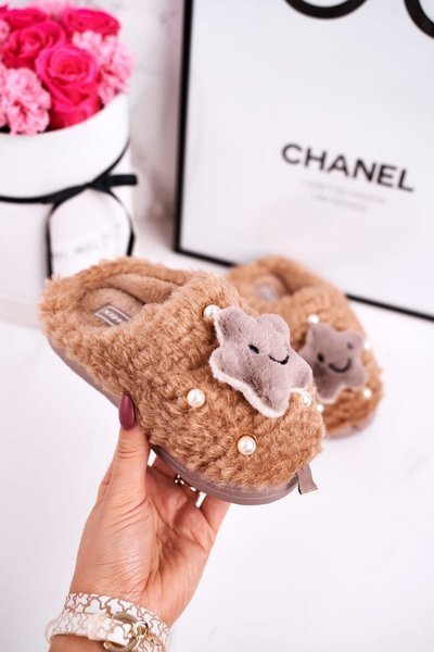 Dětské Domácí Izolované Pantofle Hnědé Little Star