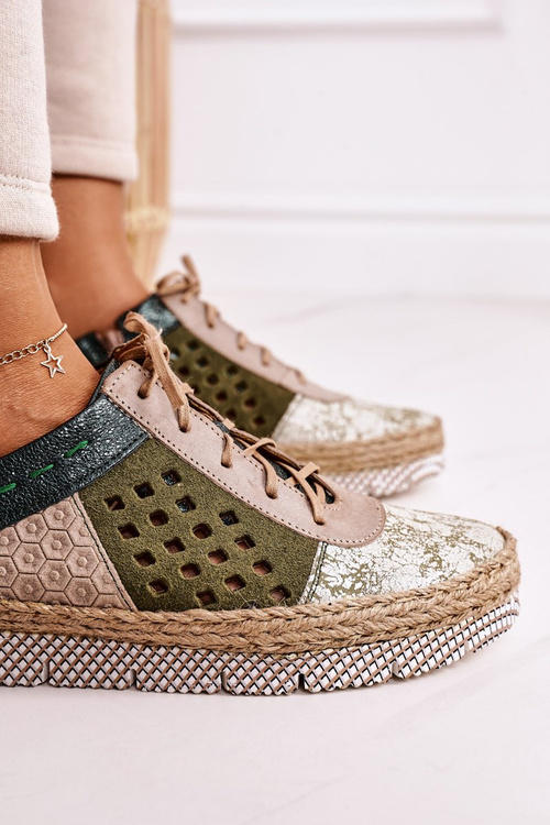 Women's Polobotky Kožené Maciejka Zelené 03339-09