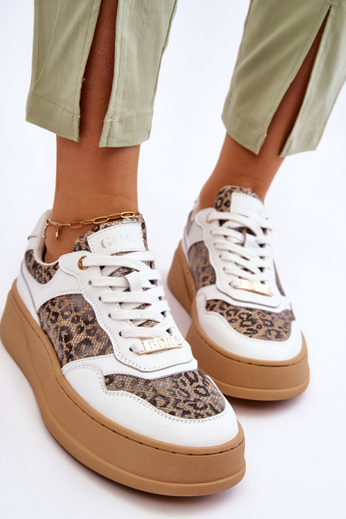 Dámská pohodlná sportovní obuv GOE LL2N4052 Bílo-béžová