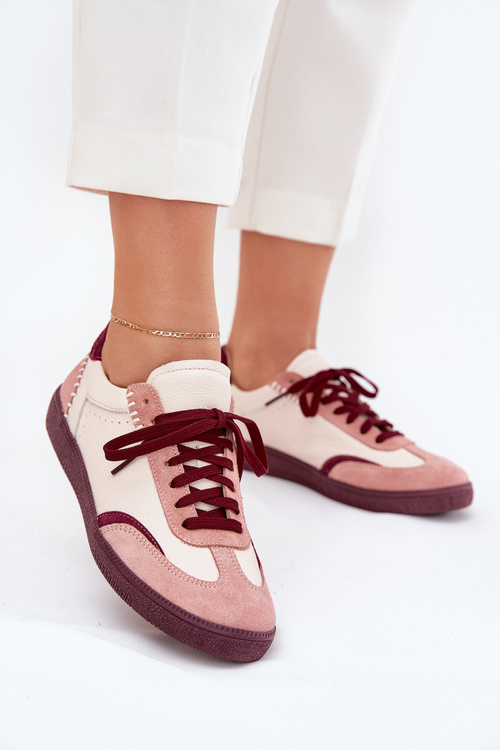 Dámske Kožené Tenisky Zazoo N1220 Béžové