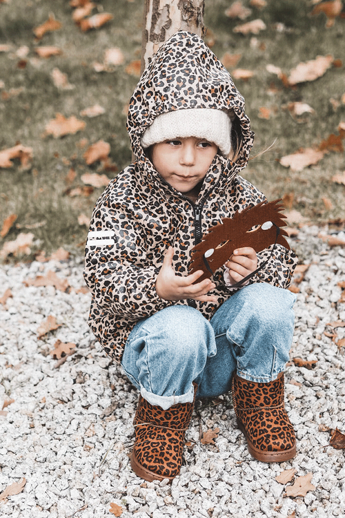 Dětské Sněhule Semišové Teplé Leopard Gooby