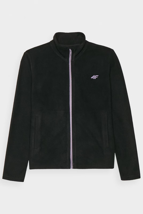 Dívčí fleece s límcem Slim 4F Černý 4FJWMM00TFLEF261-20S