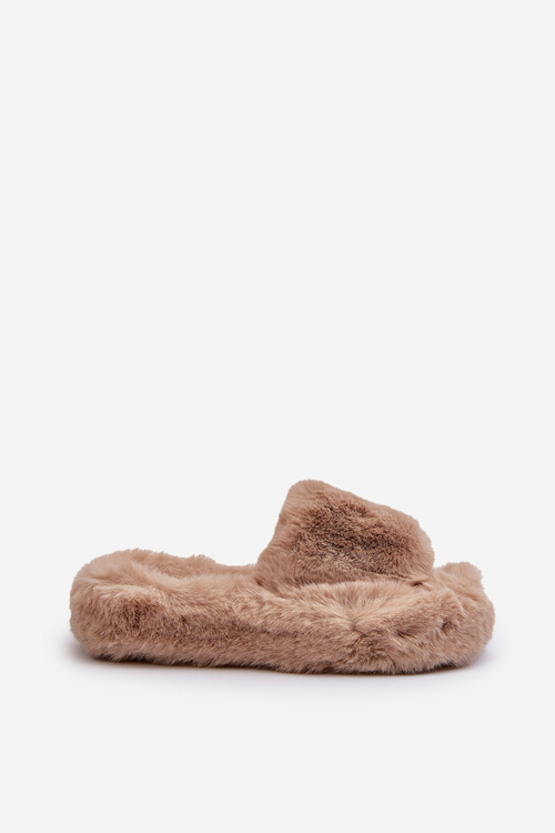 Dámské plyšové pantofle béžové Stepia