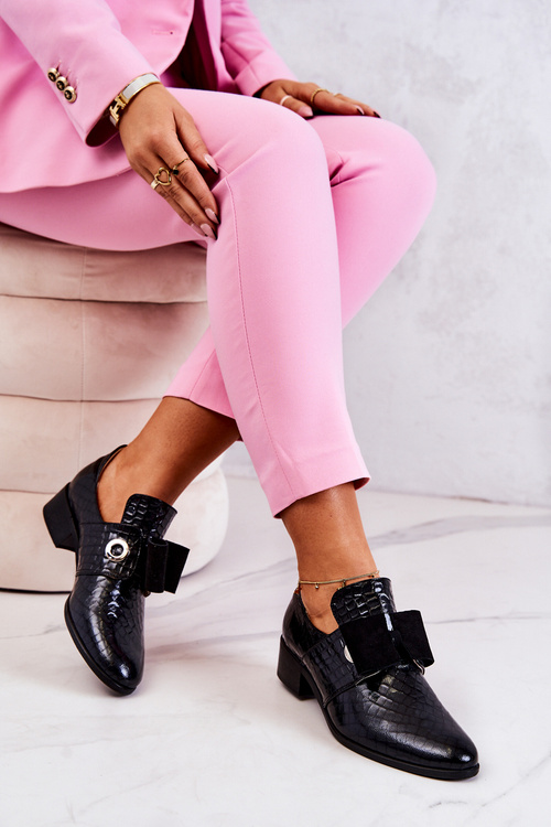 Kožené boty z hadí kůže Černá Marleigh