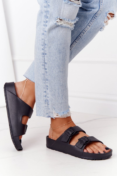 Dámsky čierny gumový flip -flops