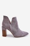 Openwork semišové vysoké podpätky Gray Leanna