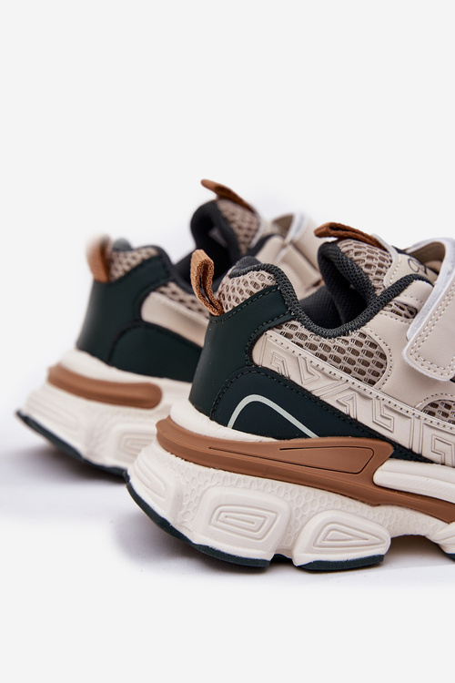 Tenisky Športové Topánky Pre Deti Na Suchý Zips Béžové Ronivelle