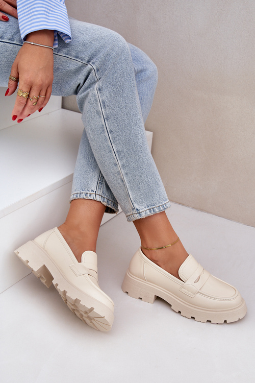 Dámské mokasíny z eko kůže světle béžové Sendall