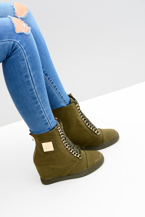 Dámská Obuv Sneakers Lu Boo Semišové Tenisky Zelené Monica