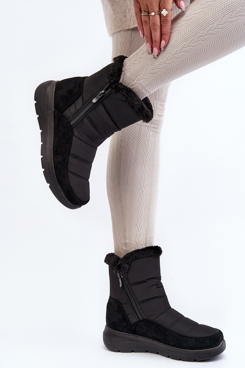 Dámske snehule s kožušinou čierne Primose