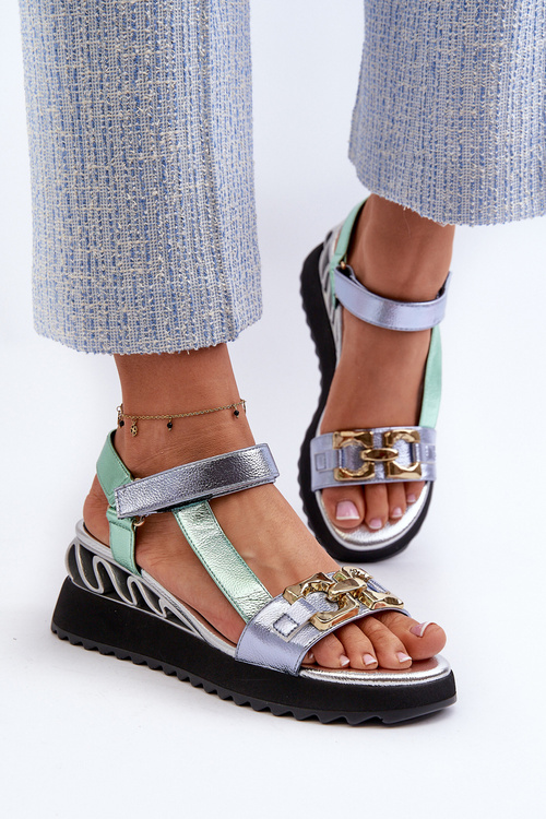 Dámské sandály Na Klinu D&A CR954 Zelené