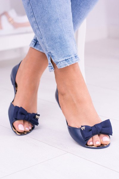 Námorné gumové dámske baleríny