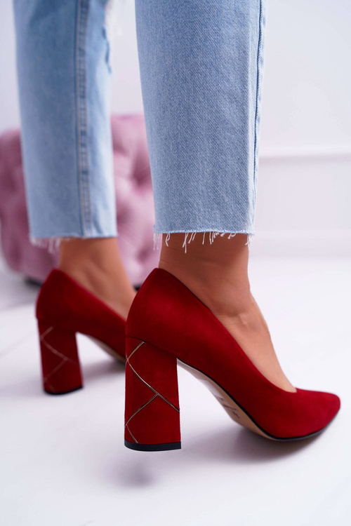 Dámske čerpadlá Laura Messi Red Suede 2050 Tiffany