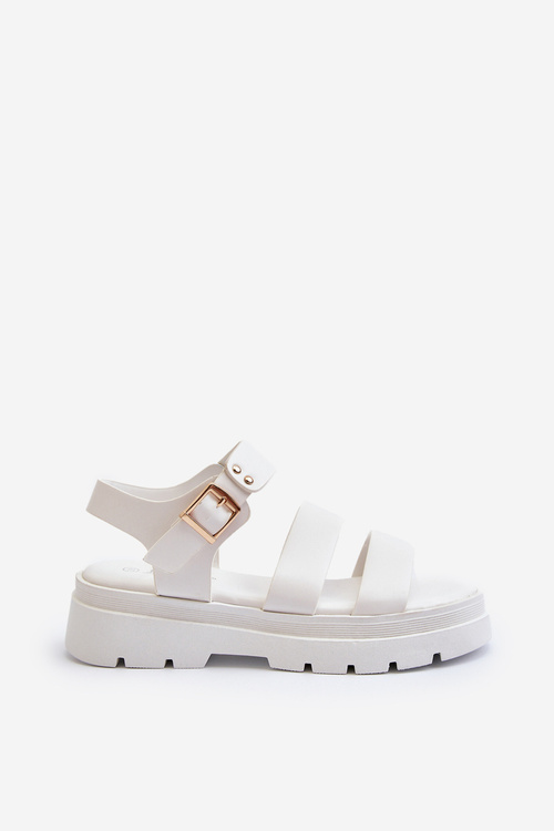 Dámské sandály na masivní podrážce bílé Nicarda