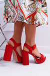 Dámské Sandály Na Podpatku červené LaMondes