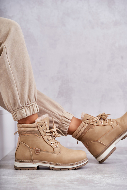 Dámské zateplené kozačky Trappers Tmavě béžová Liv