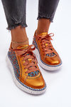 Kožené dámské sportovní boty Maciejka 06327-18 Oranžové