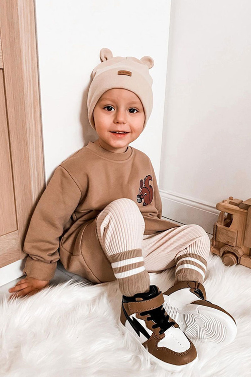 Detské hnedé šípky detských športových topánok