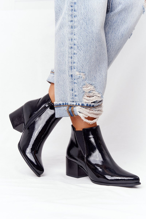 Maľované vysoké podpätky Sergio leone bt153 čierna