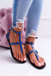 Lu Boo Sandals Roman Lento Navy Blue