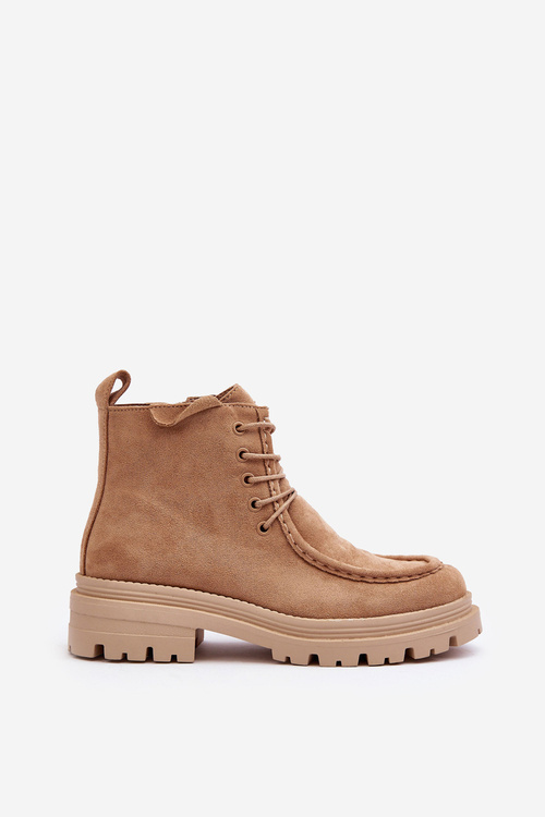 Dámské Traperky na zip Tmavě béžové Apolosi