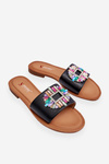 Dámsky módny flip -flops s dekoráciou Black Halsey