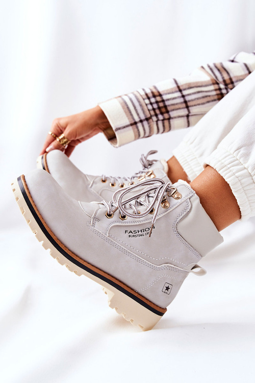 Dámske drevené topánky s izoláciou svetlo šedej Tiempo