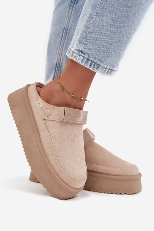 Snehové Topánky S Dekoratívnym Vyšívaním Béžové Selithria