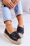 Klasické espadrilles na platforme Black Julianne