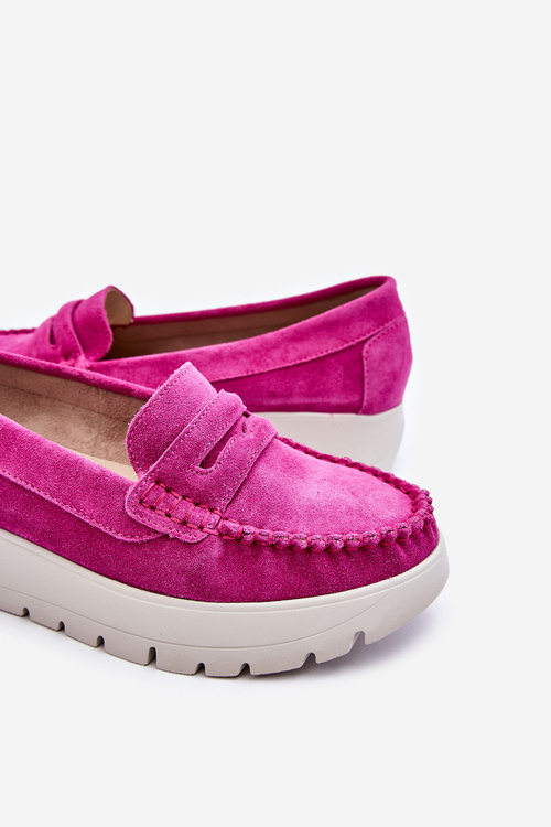 Suede Loafers na platforme Fuksja Lemar Milana