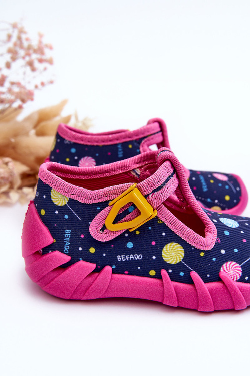 Dievčenské topánky Papci Befado 110p471 Pink-Navy Blue