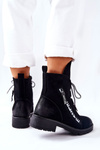 Kožené Boty S Ozdobným Zipem Černe Lomissa