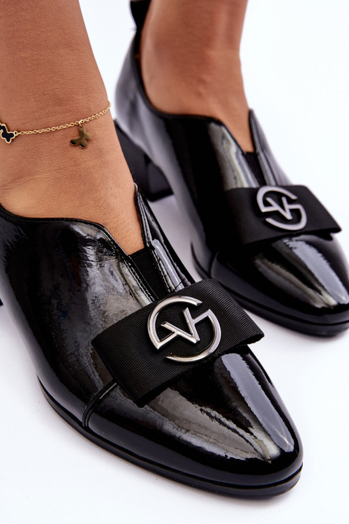 Maľované vysoké podpätky ozdobou čiernej Elosa