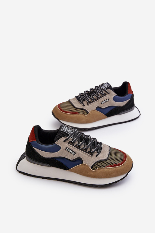 Pánske tenisky Big Star NN174320 s pamäťovou penou Beige-modré