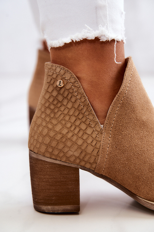 Dámske kožené topánky na ťavom lars