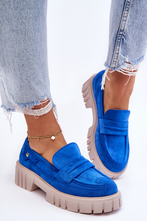 Dámské semišové nazouvací boty Modre Fiorell