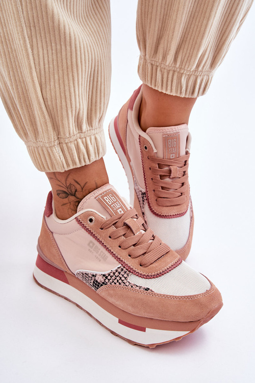 Módne tenisky pamäť penový systém Big Star LL274366 Pink