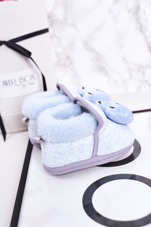 Dětské Pantofle Na Gumičku S Plyšovým Medvídkem Modré Pooh