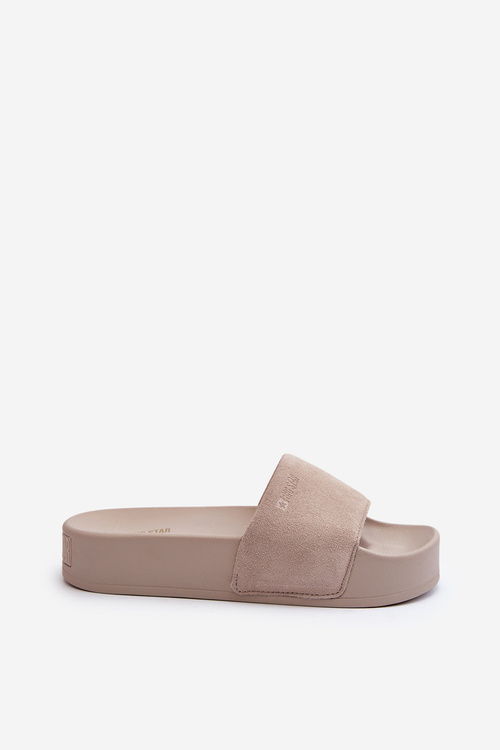 Dámské žabky na platformě z semiše Big Star NN274A671 béžové