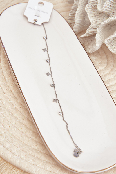 Náramek Na Nohu S Visícími Stříbrnými Ozdobami